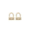Chanel Flap Bag Dropped Earrings Pearl Light Gold Tone