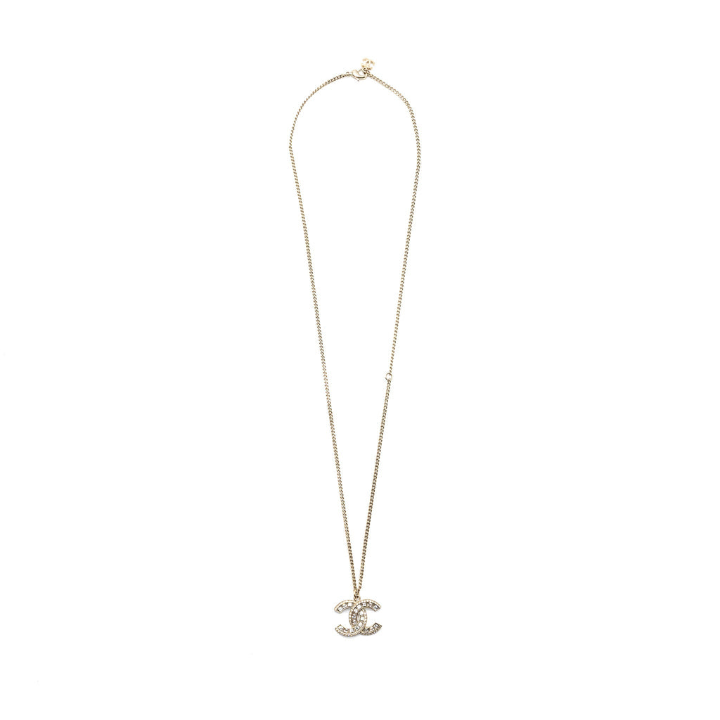 Chanel Classic CC Logo Pendant Crystal L
