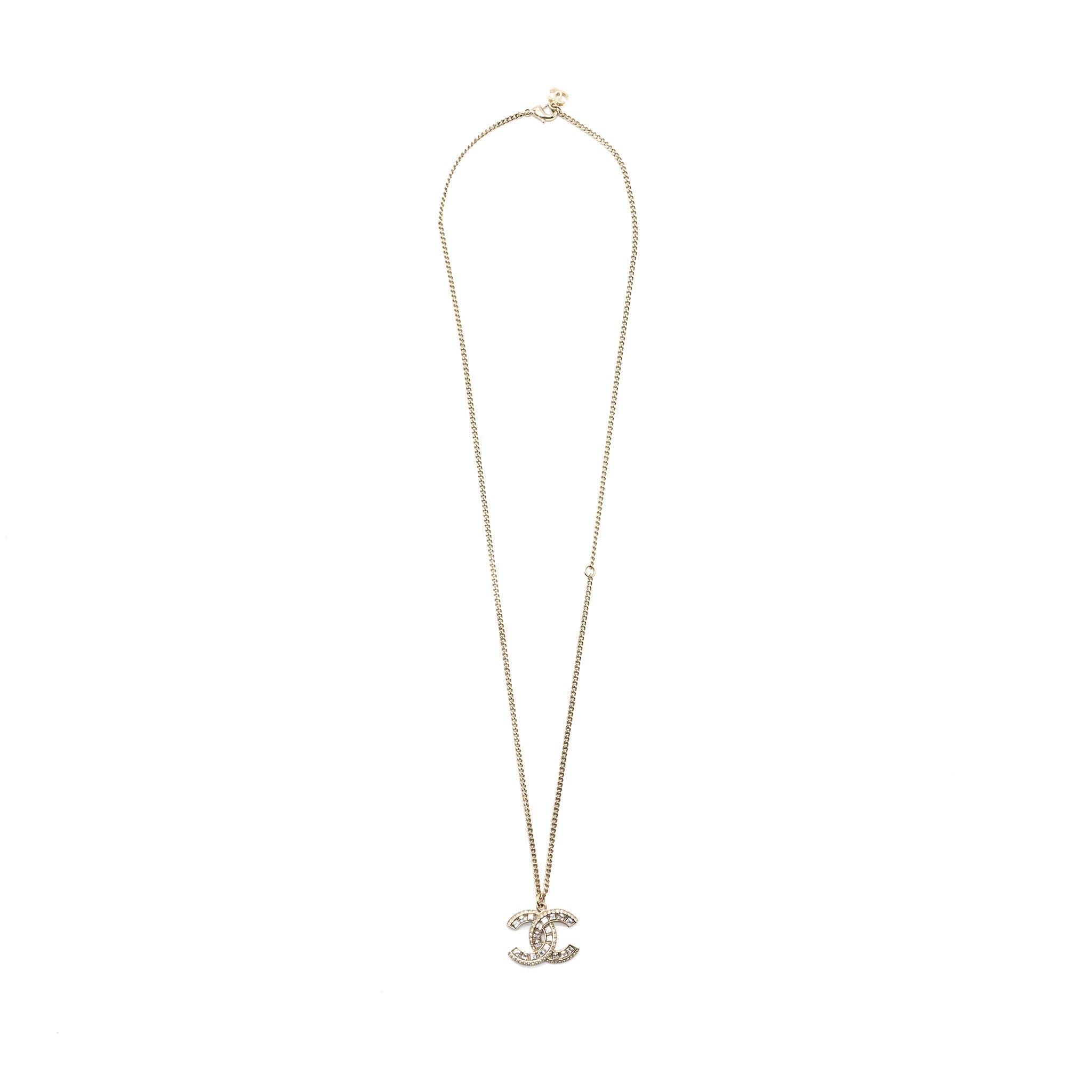 Chanel Classic CC Logo Pendant Crystal L