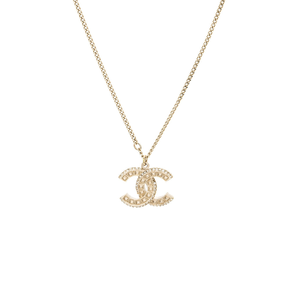 Chanel Classic CC Logo Pendant Crystal L