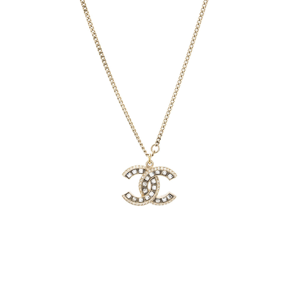 Chanel Classic CC Logo Pendant Crystal L