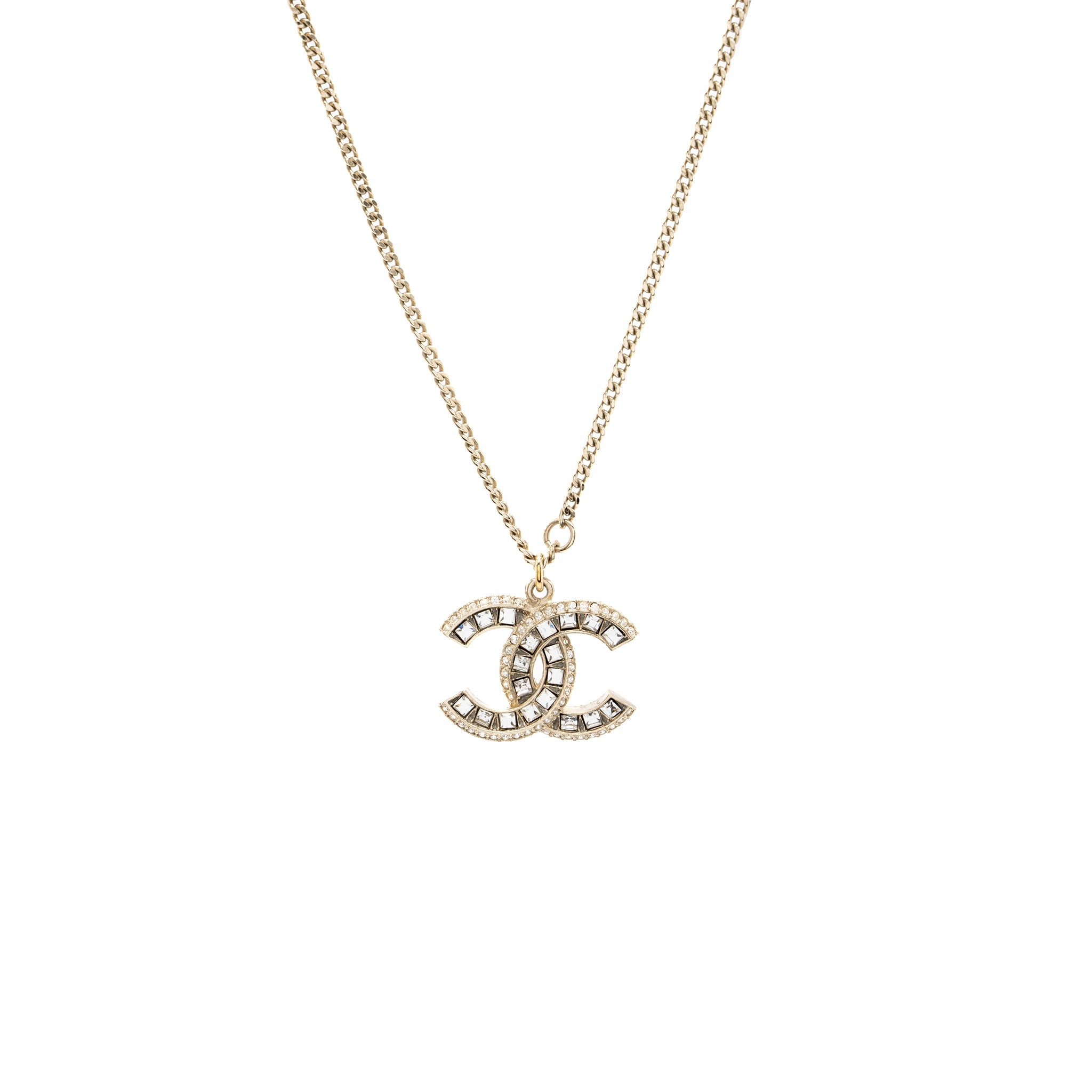 Chanel Classic CC Logo Pendant Crystal L