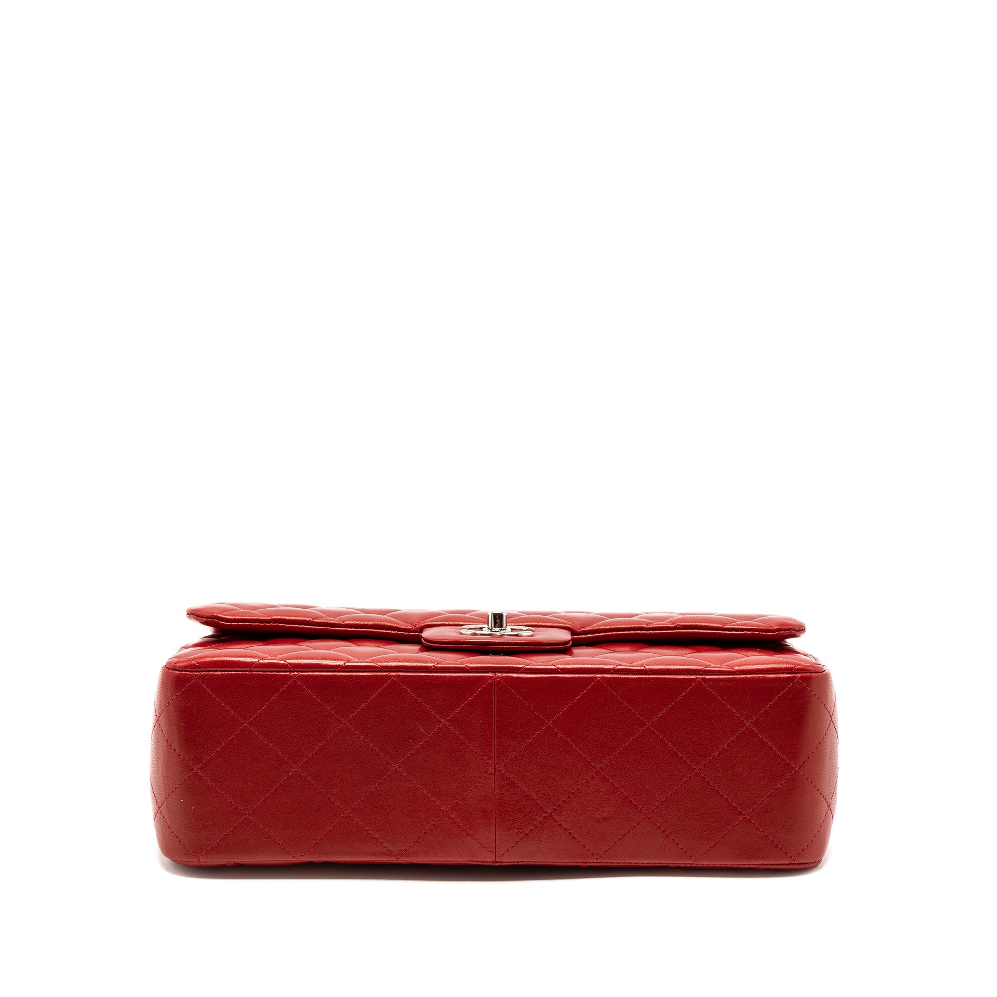 Chanel Jumbo Classic Single Flap Bag Lambskin Red
