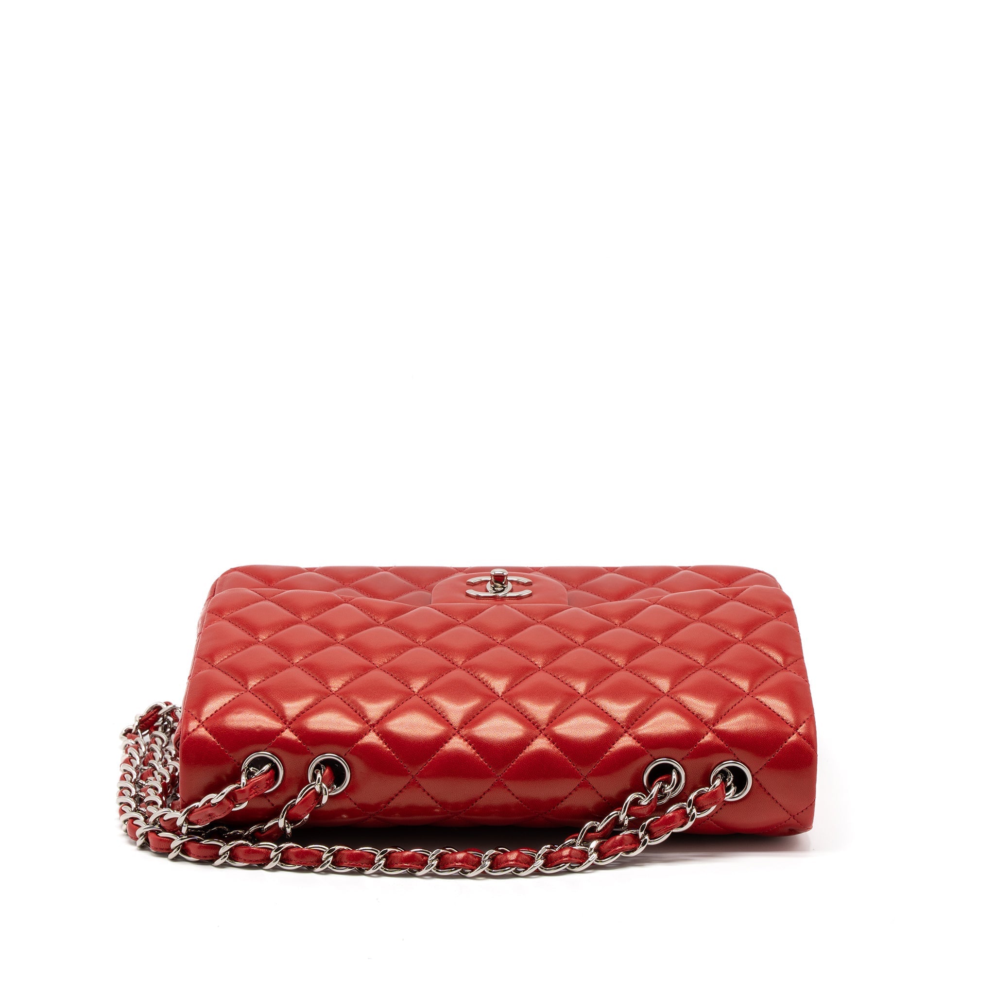 Chanel Jumbo Classic Single Flap Bag Lambskin Red