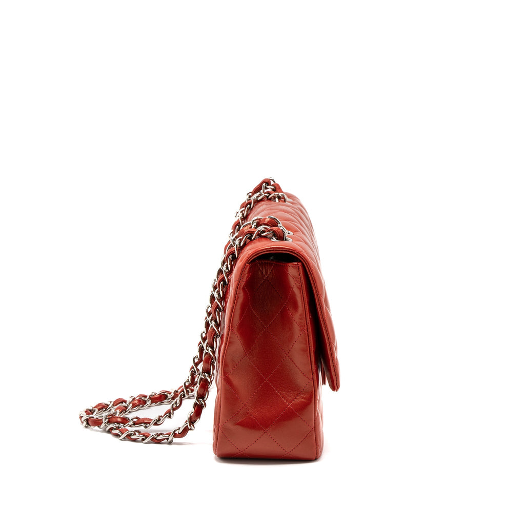 Chanel Jumbo Classic Single Flap Bag Lambskin Red