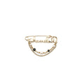 Chanel Pearl Drop Brooch Light Gold Tone