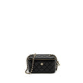 Chanel 23C Pearl Crush Long Vanity with Chain Lambskin Black L (Microchip)