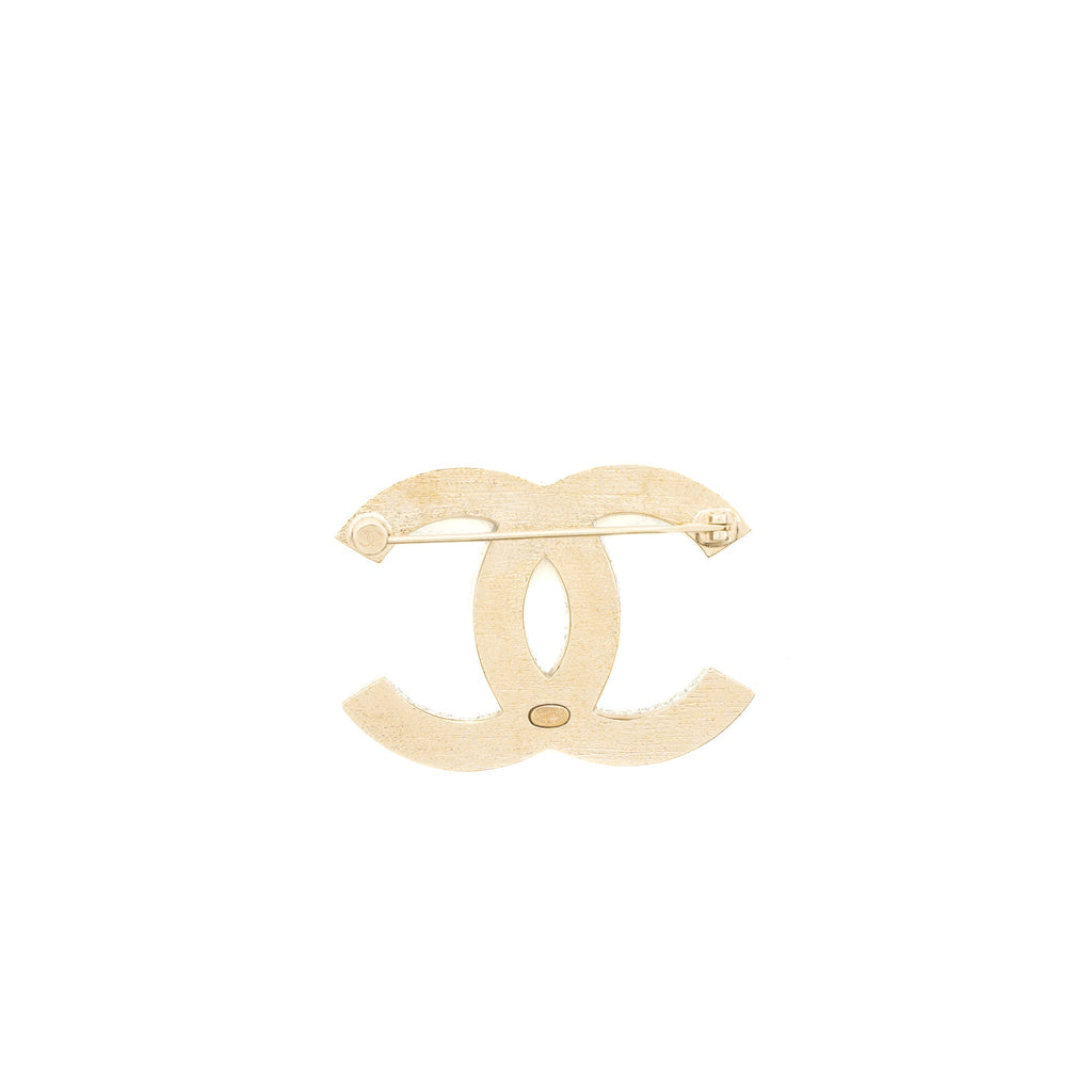 Chanel Giant CC Logo Light Pink Light Gold Tone