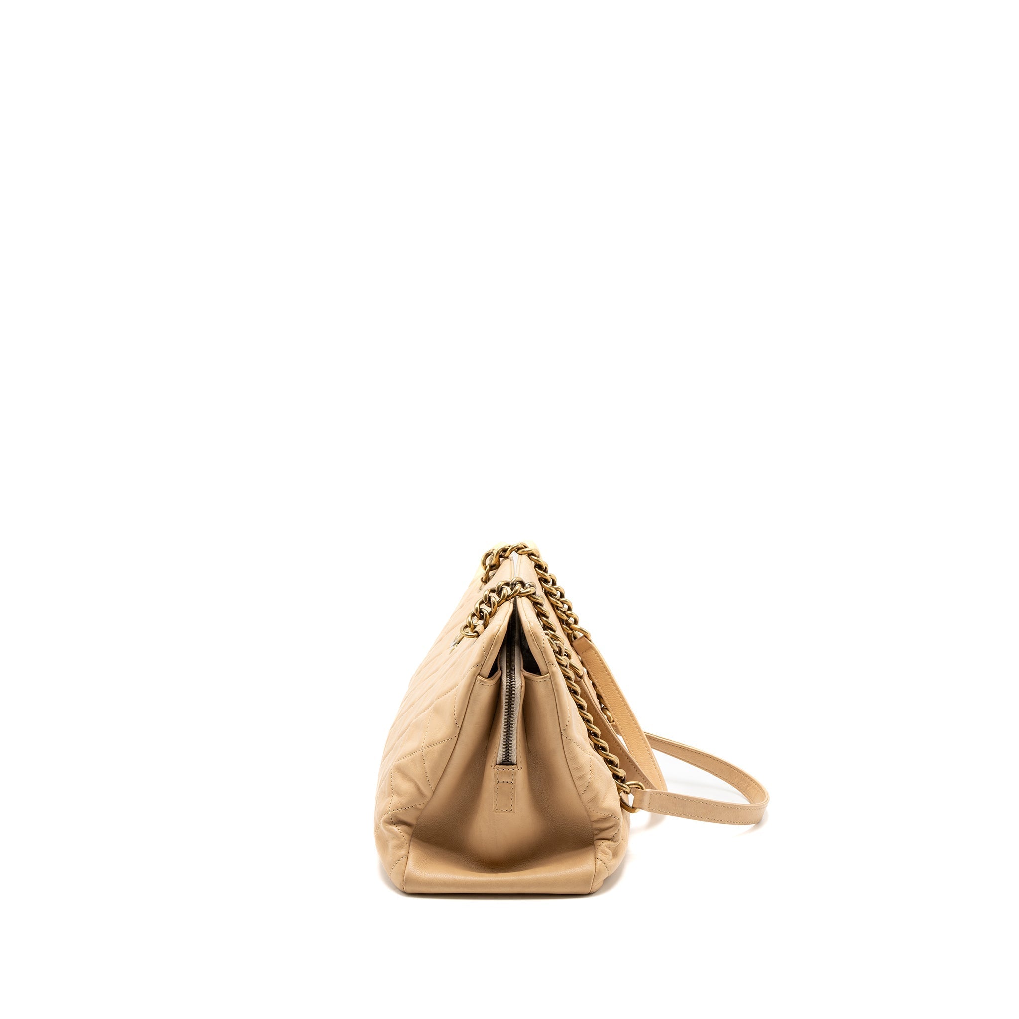 Chanel Shopping Tote Calfskin Beige