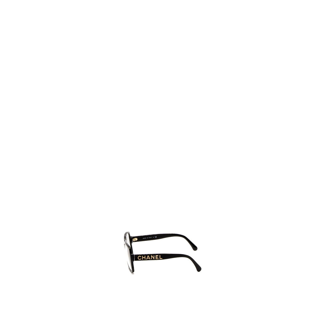 Chanel 5408-A Square Glasses Frame Letter Black