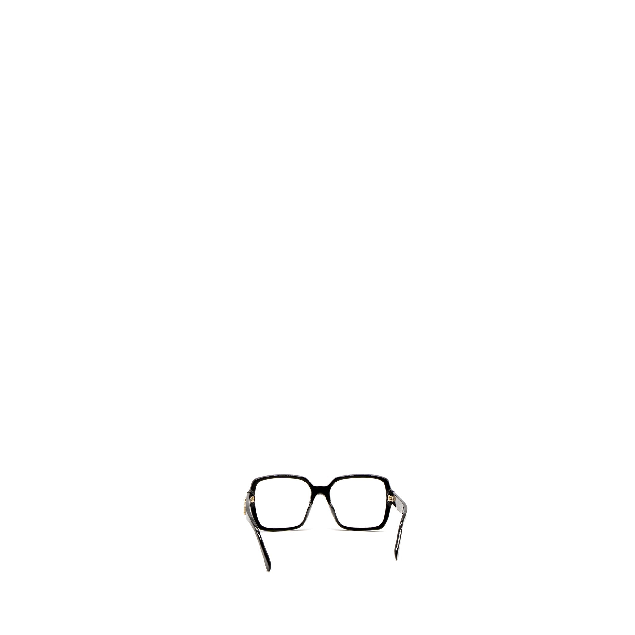 Chanel 5408-A Square Glasses Frame Letter Black