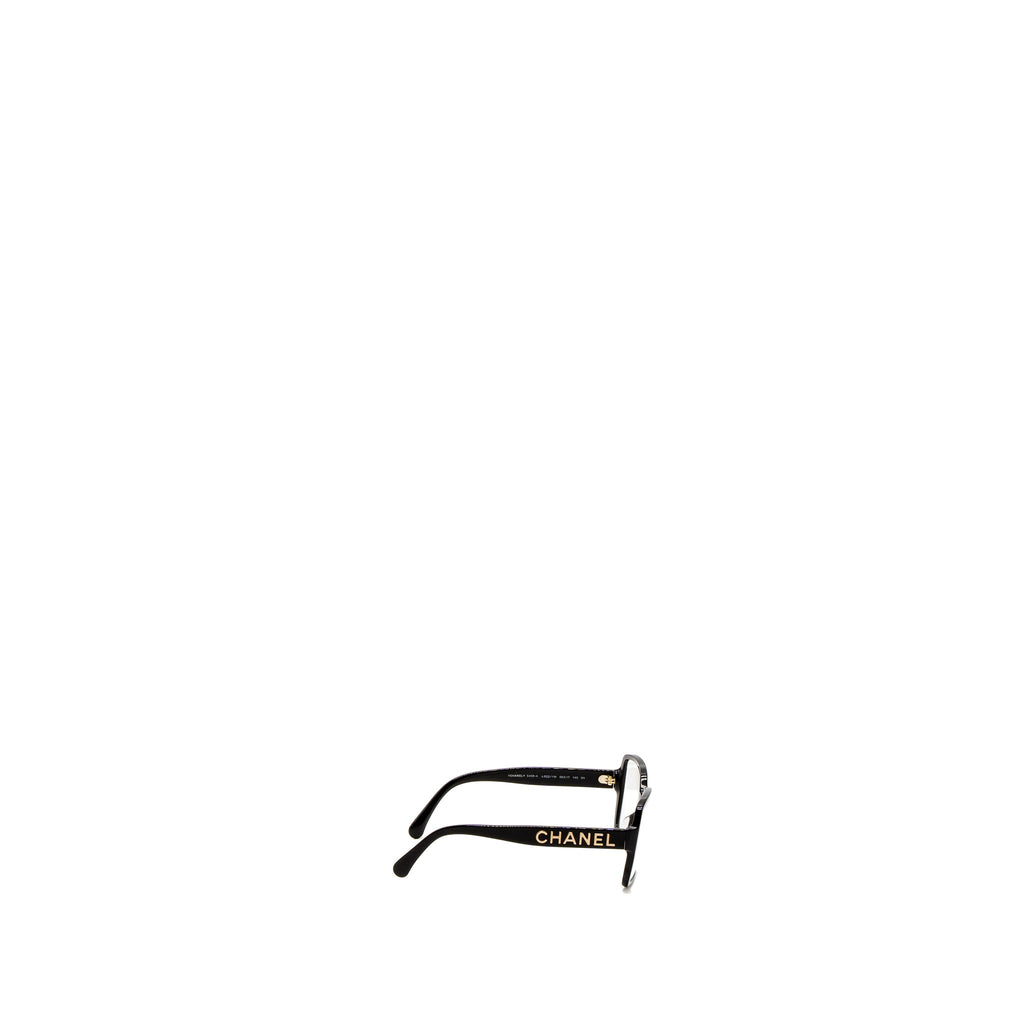 Chanel 5408-A Square Glasses Frame Letter Black