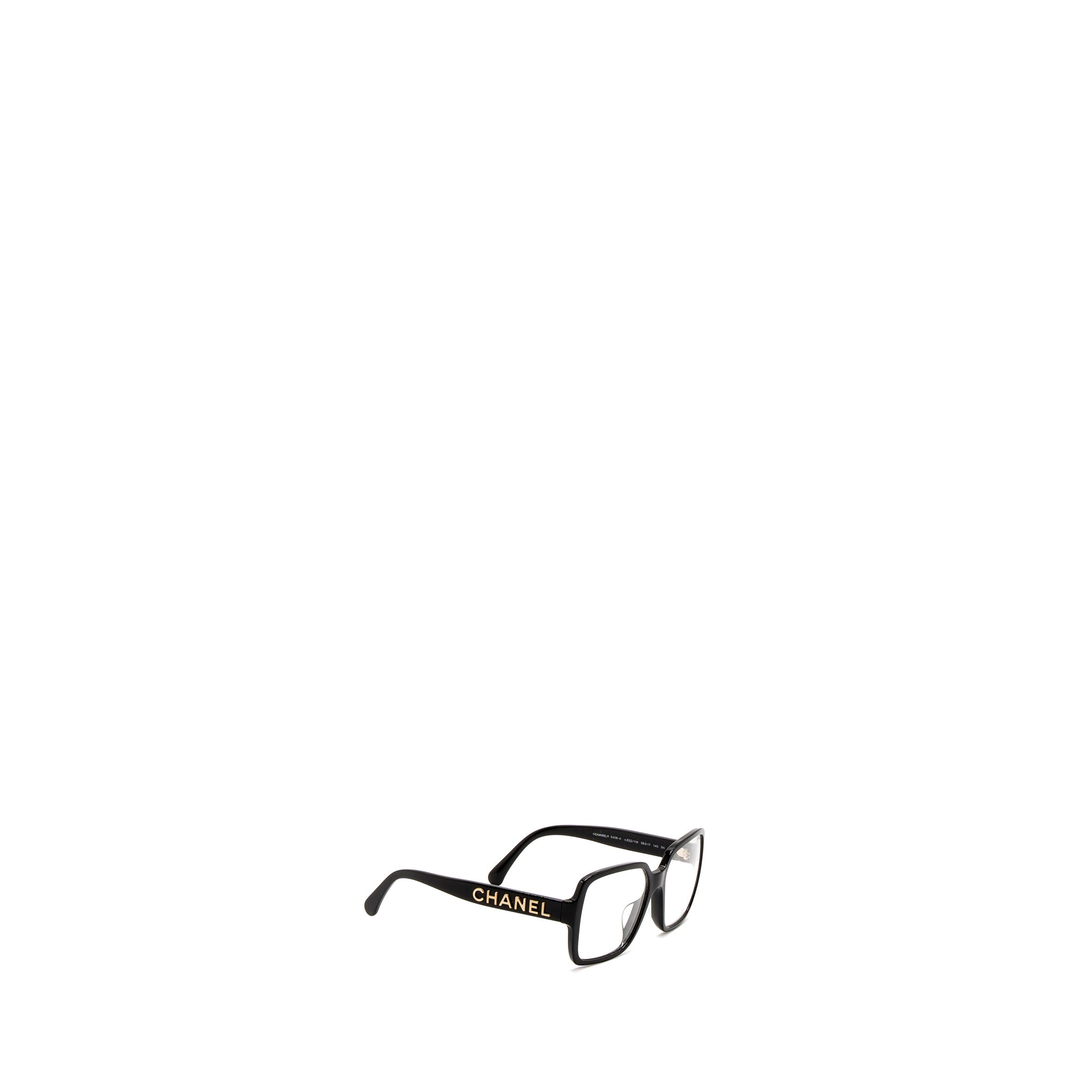 Chanel 5408-A Square Glasses Frame Letter Black