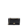 Chanel medium classic double flap bag caviar Black