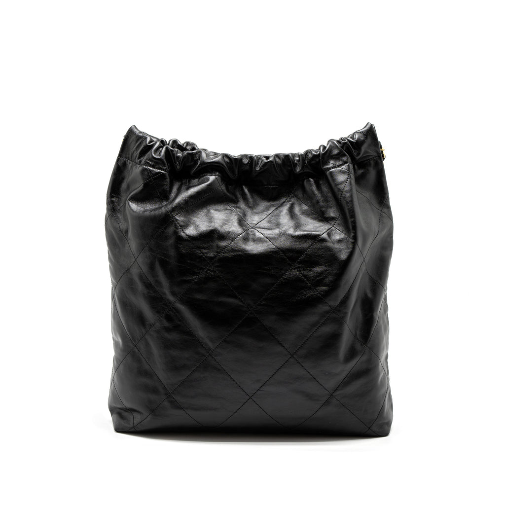 Chanel Large 22 Bag Shiny Calfskin Black  (Microchip)