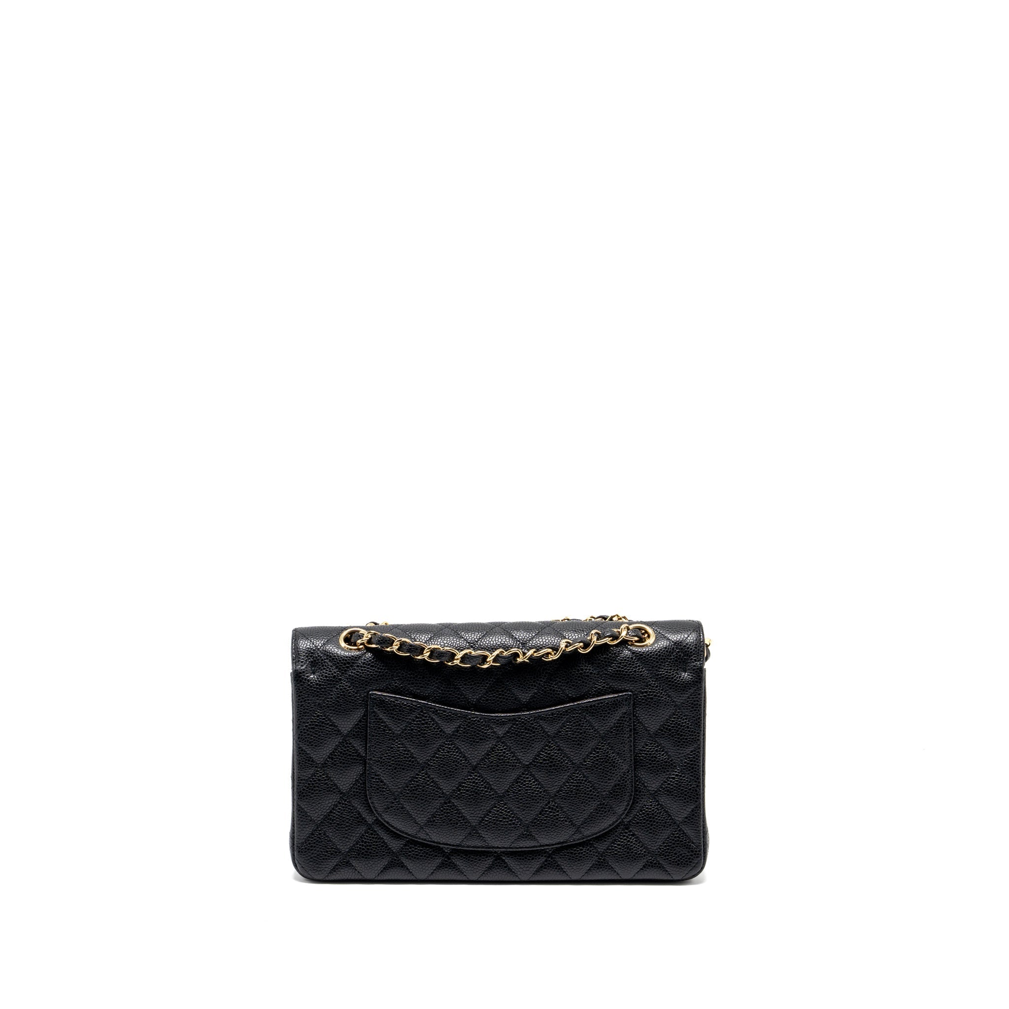 Chanel medium classic double flap bag caviar Black