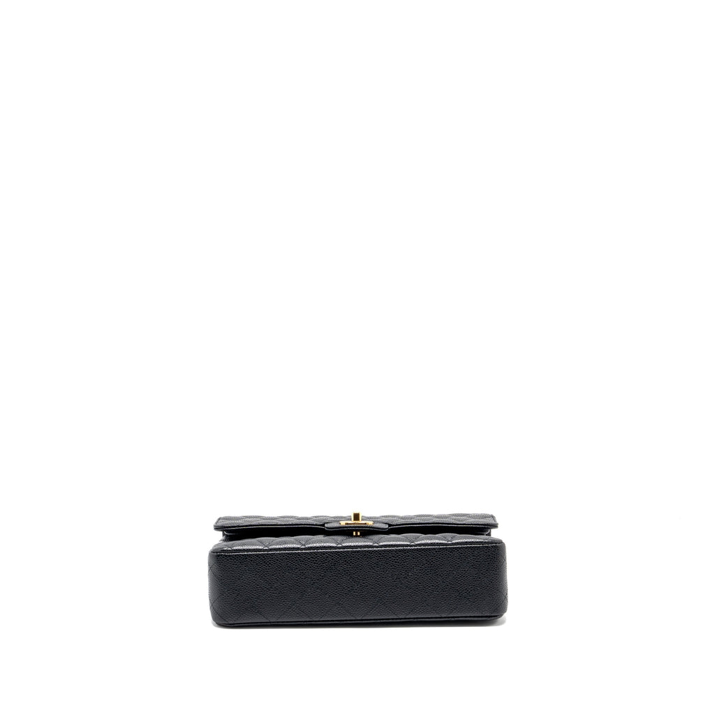 Chanel medium classic double flap bag caviar Black