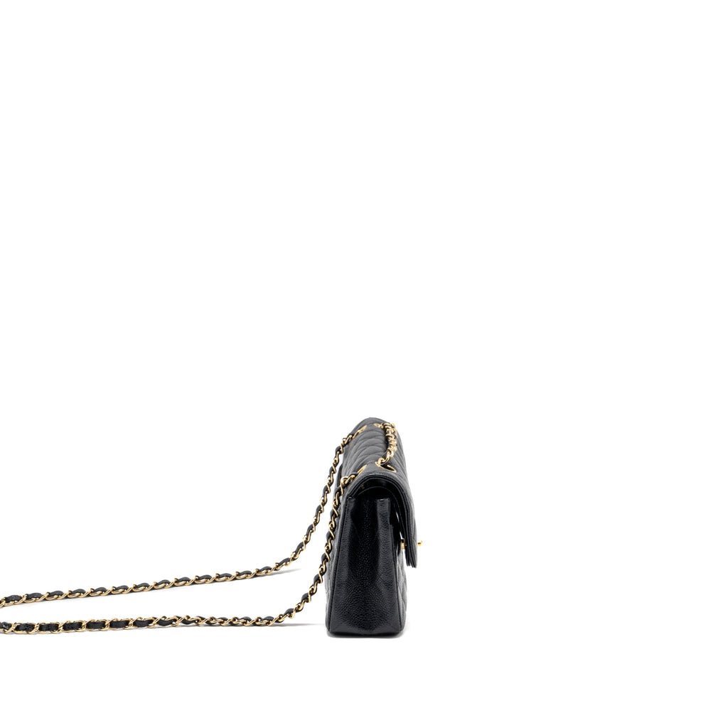 Chanel vintage small Classic double flap bag caviar black