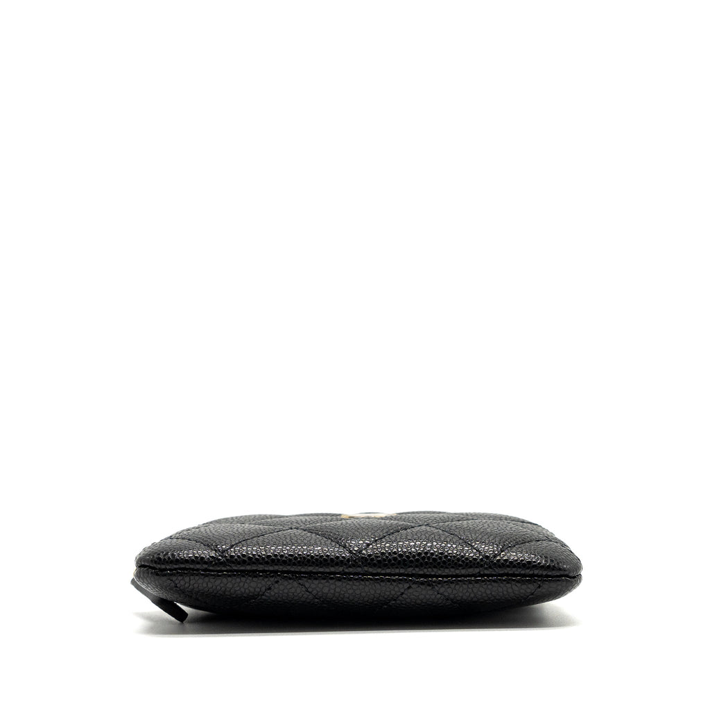 Chanel square zipper pouch card holder caviar black L (Microchip)