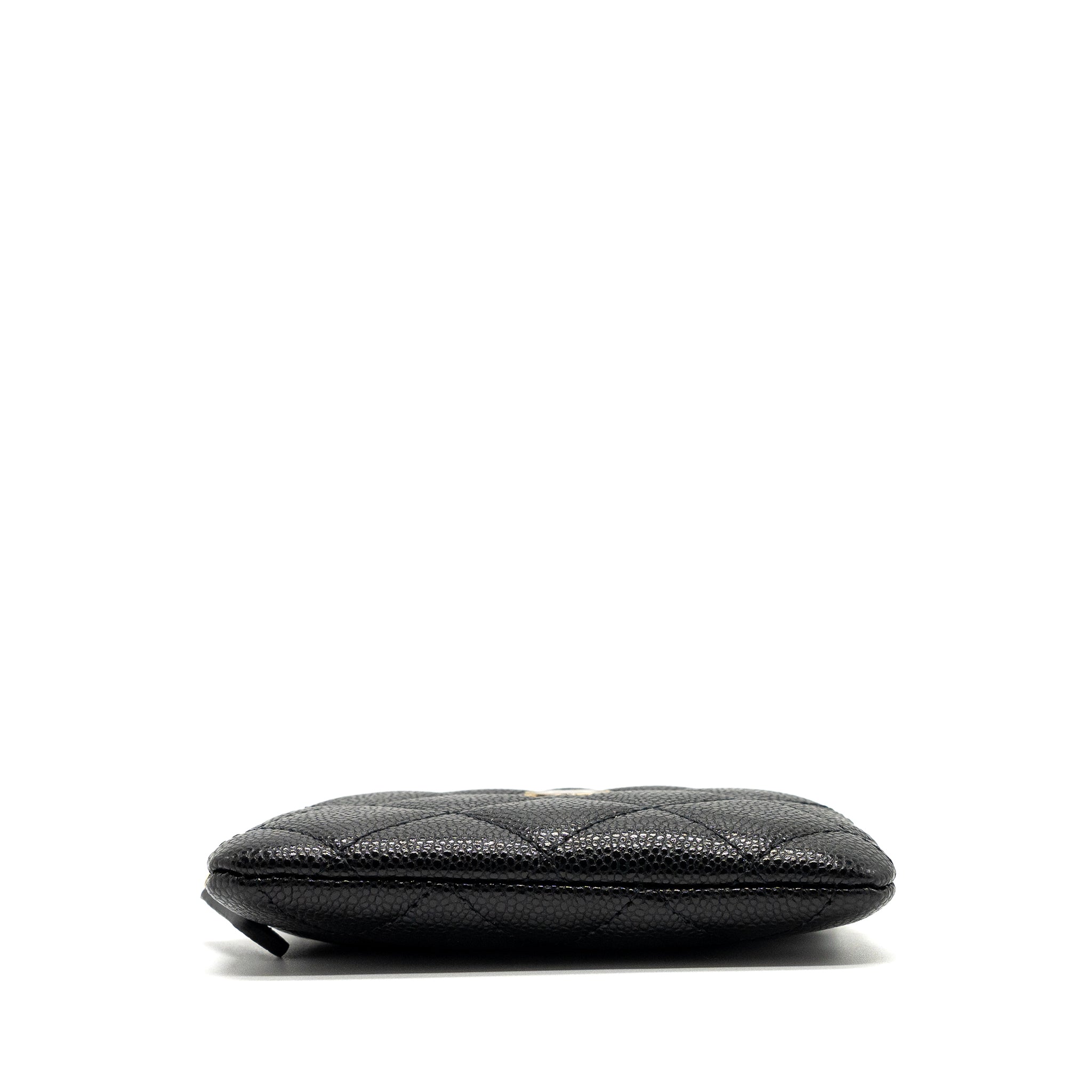 Chanel square zipper pouch card holder caviar black L (Microchip)