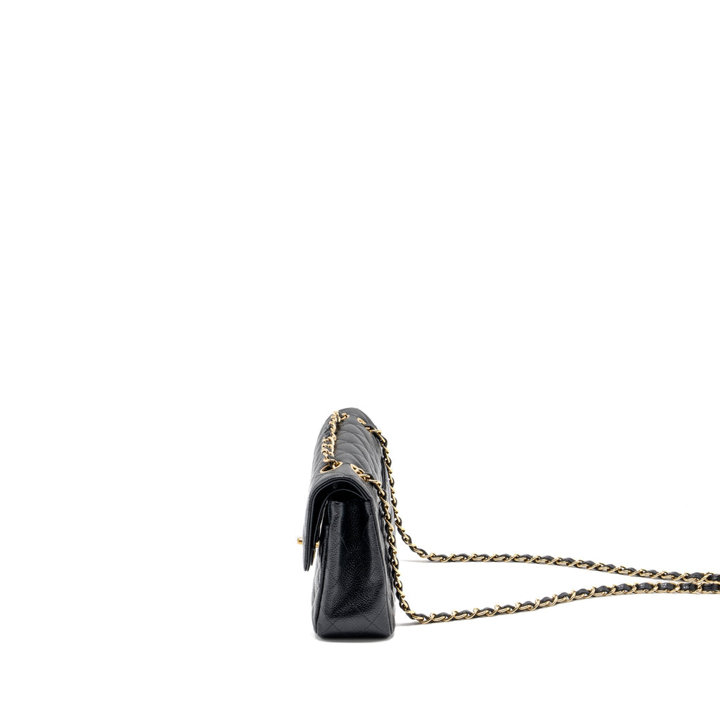 Chanel vintage small Classic double flap bag caviar black