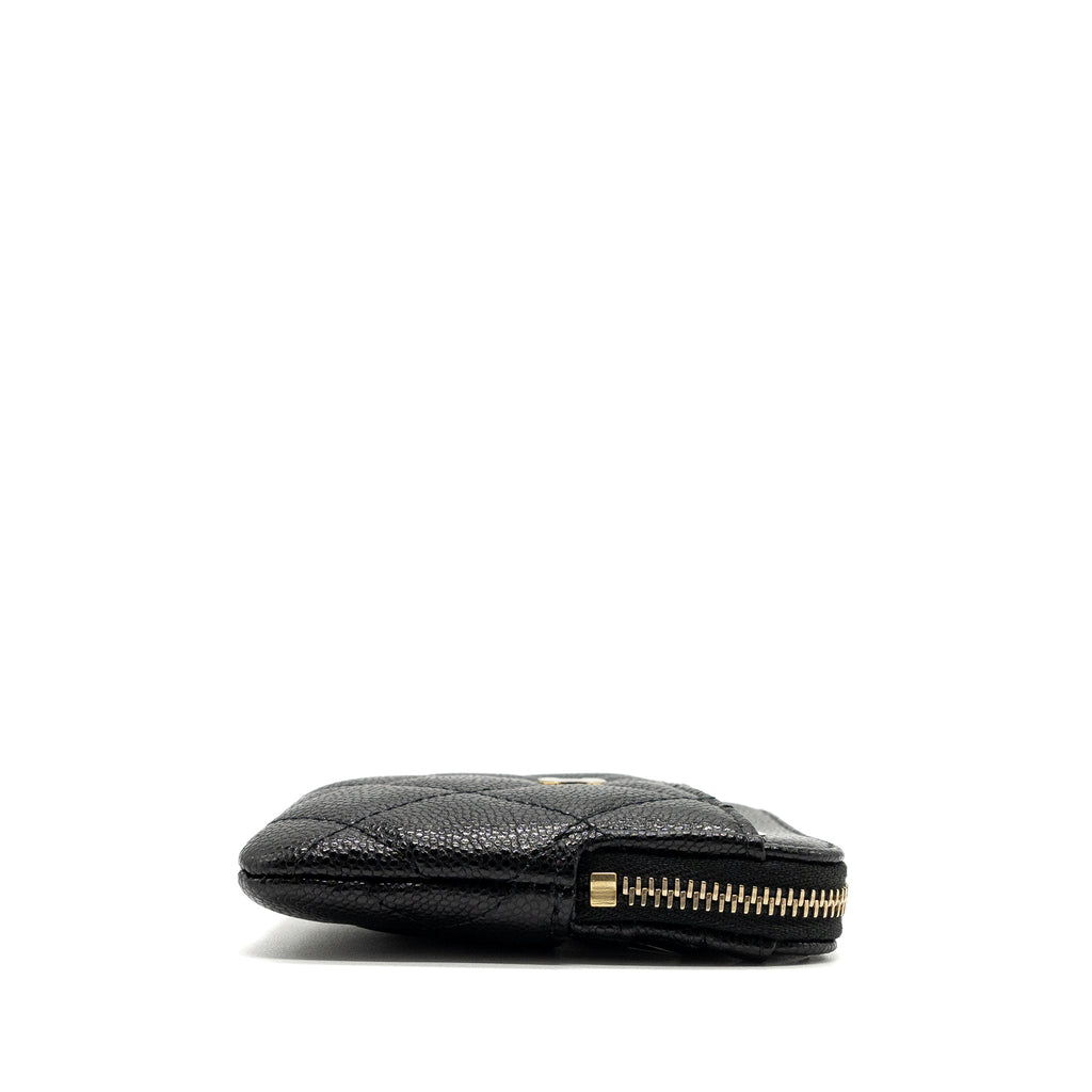 Chanel square zipper pouch card holder caviar black L (Microchip)