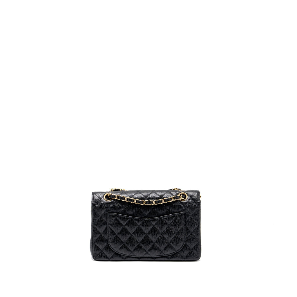Chanel vintage small Classic double flap bag caviar black