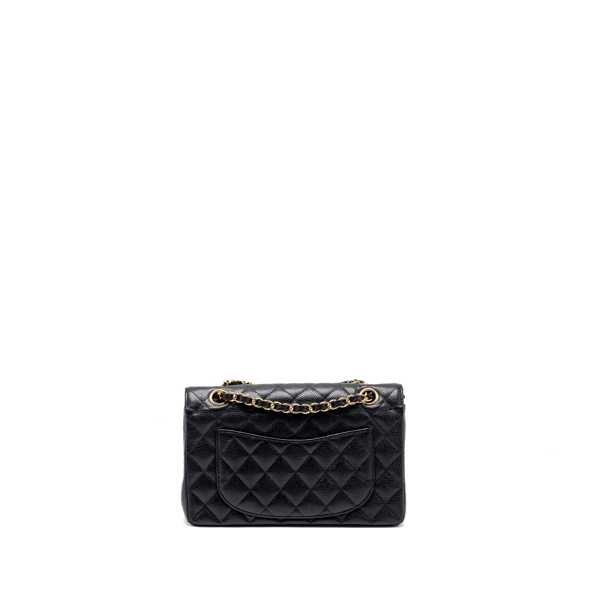 Chanel vintage small Classic double flap bag caviar black