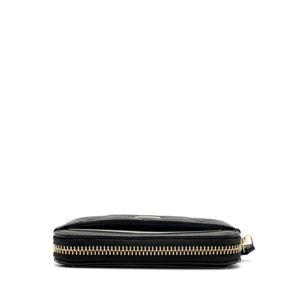Chanel square zipper pouch card holder caviar black L (Microchip)