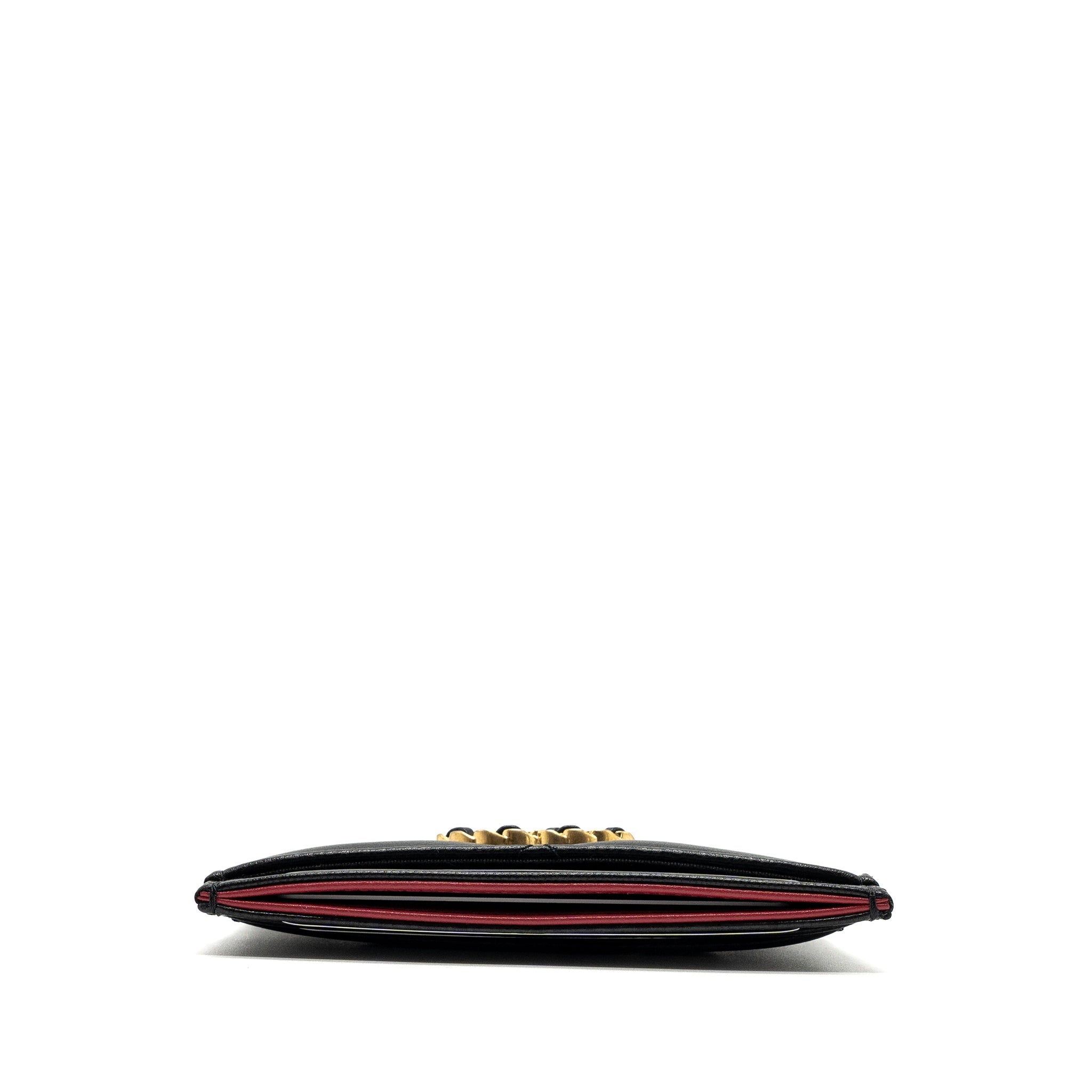 Chanel 19 Cardholder Lambskin Black
