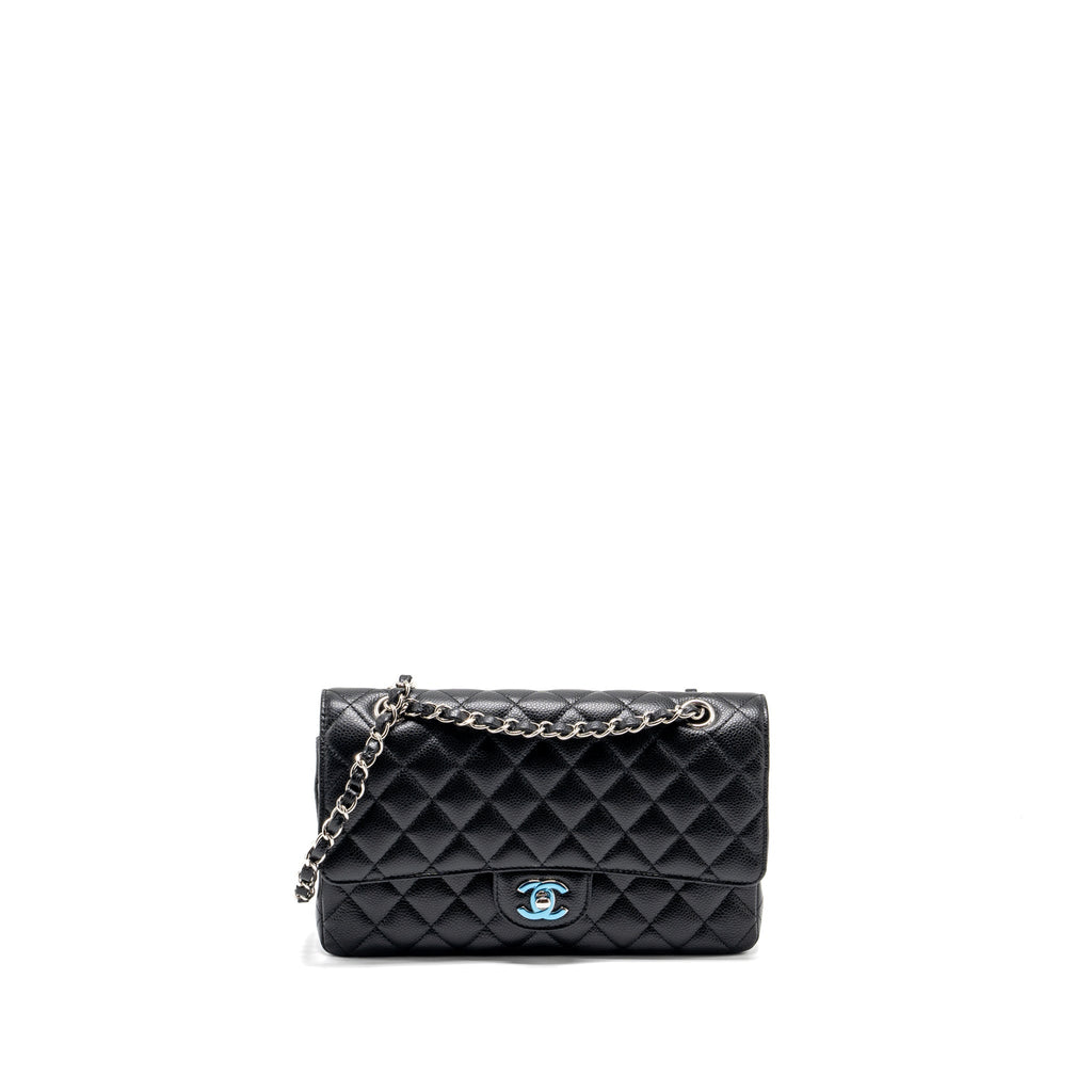 Chanel medium classic double flap bag Caviar Black