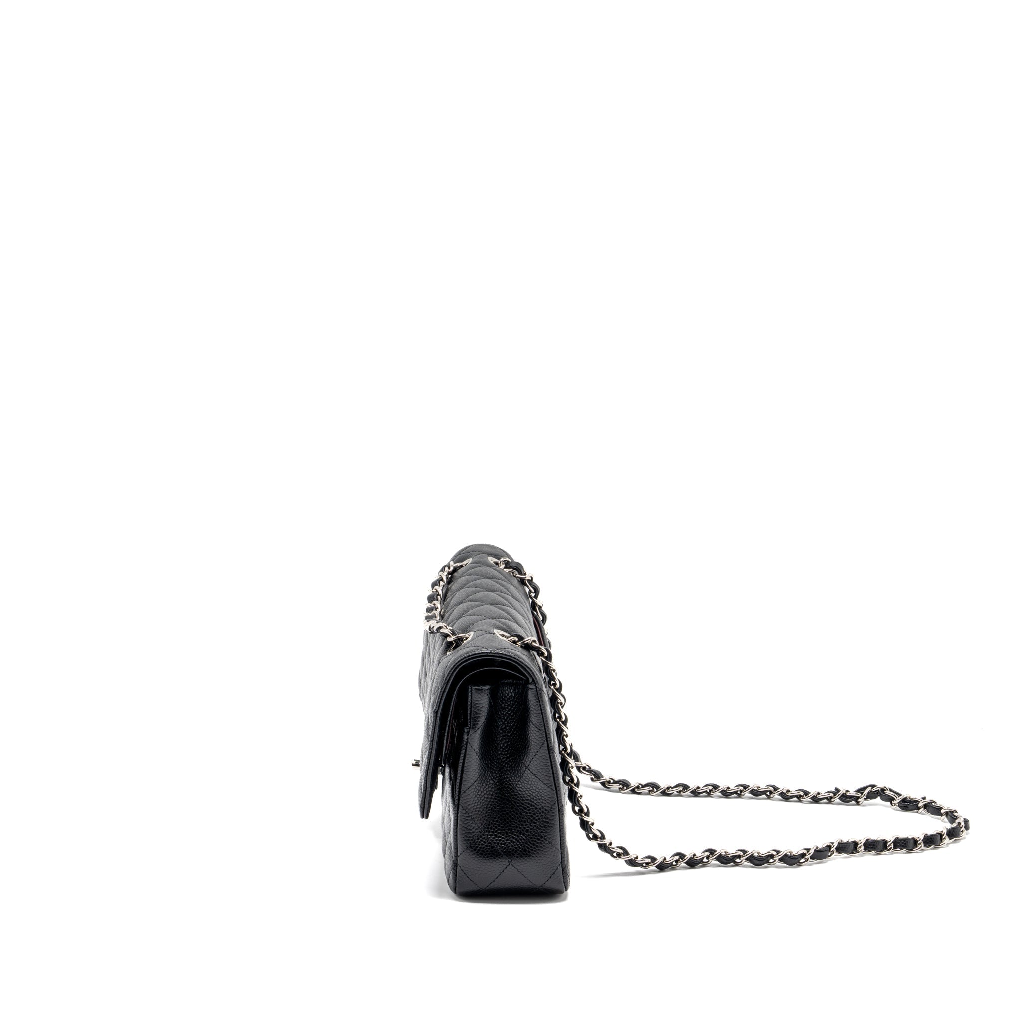 Chanel medium classic double flap bag Caviar Black