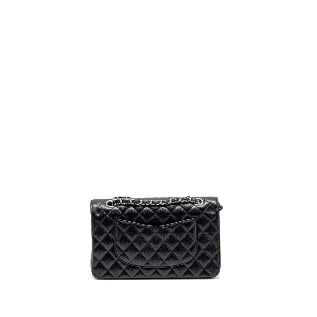 Chanel medium classic double flap bag Caviar Black