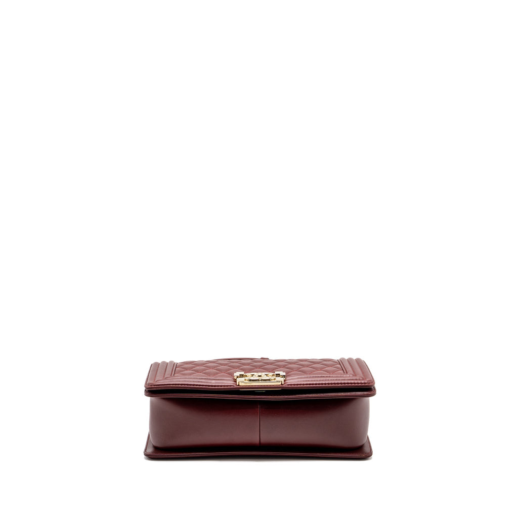 Chanel Medium Boy Bag Lambskin Dark Red L