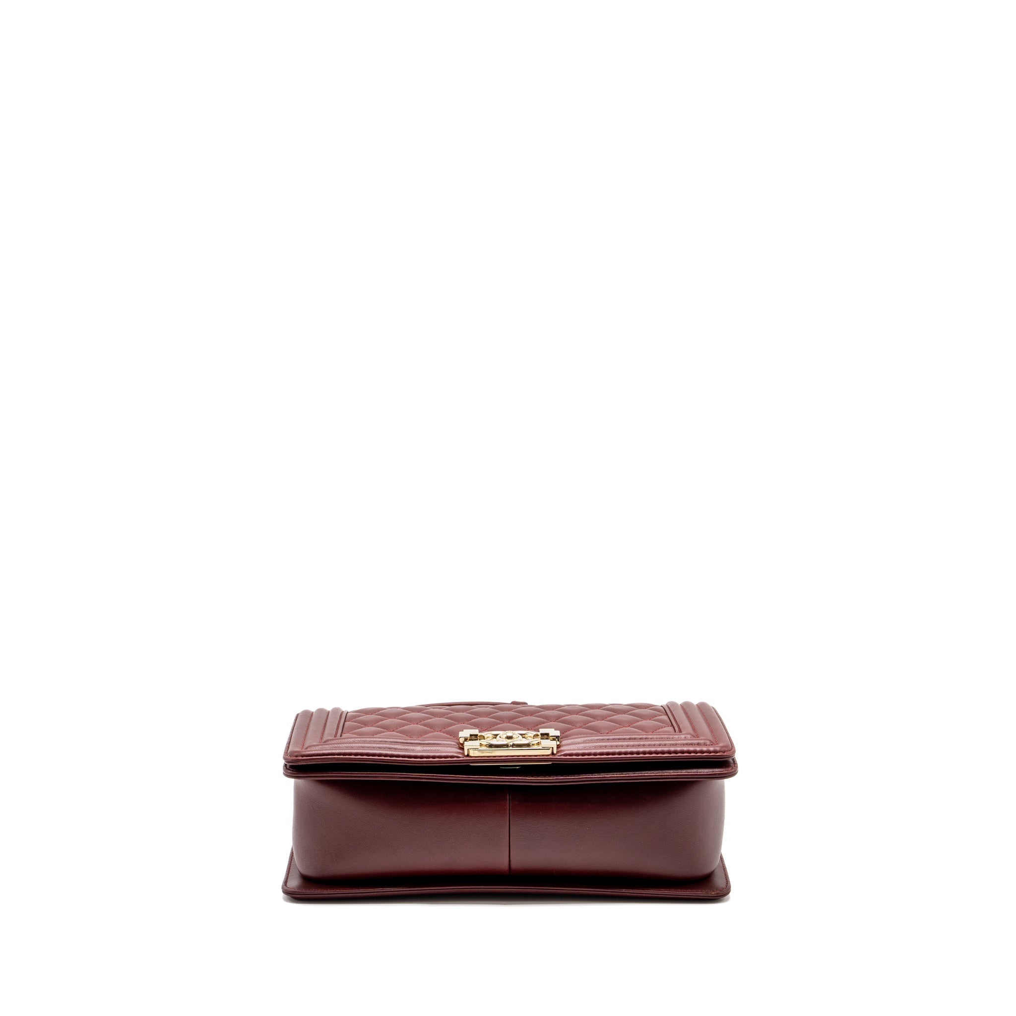 Chanel Medium Boy Bag Lambskin Dark Red L