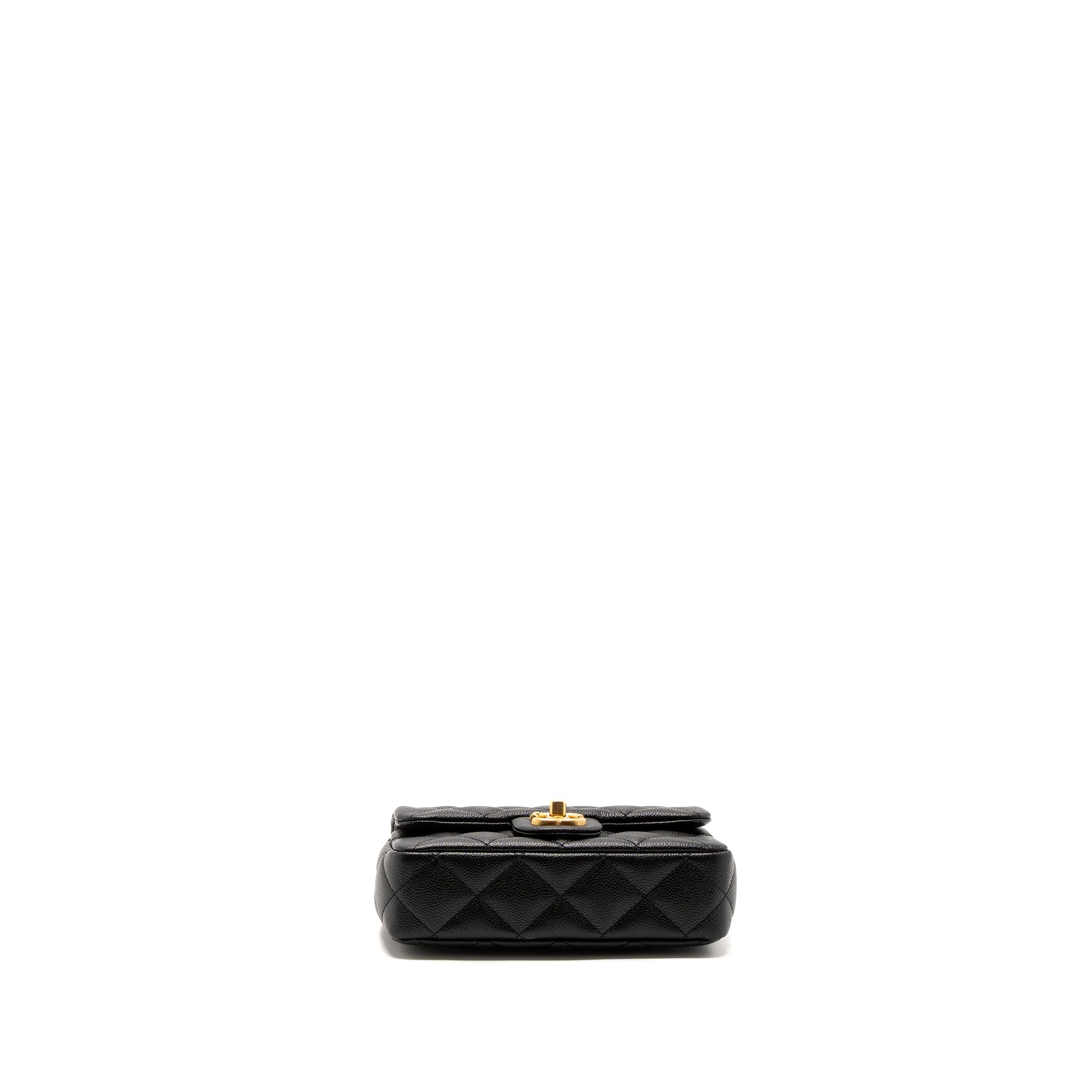 Chanel 23P mini Coco Love Flap Bag Caviar Black Brushed (Microchip)
