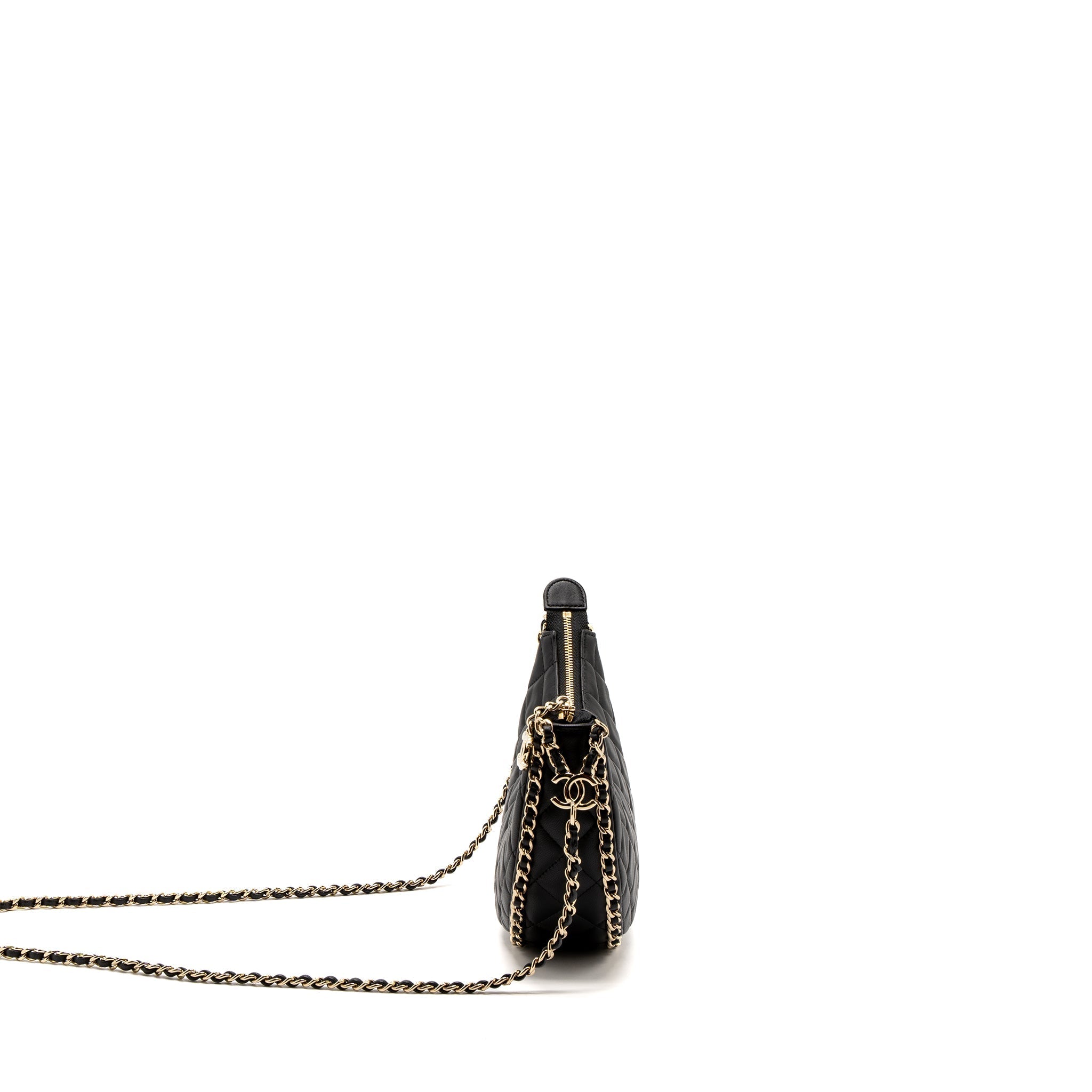 Chanel Small moon Hobo Bag Lambskin Black L(Microchip)