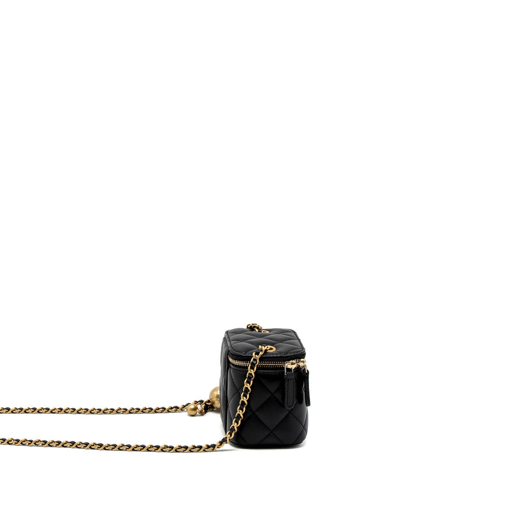 Chanel Pearl Crush Mini Vanity Case Lambskin Black