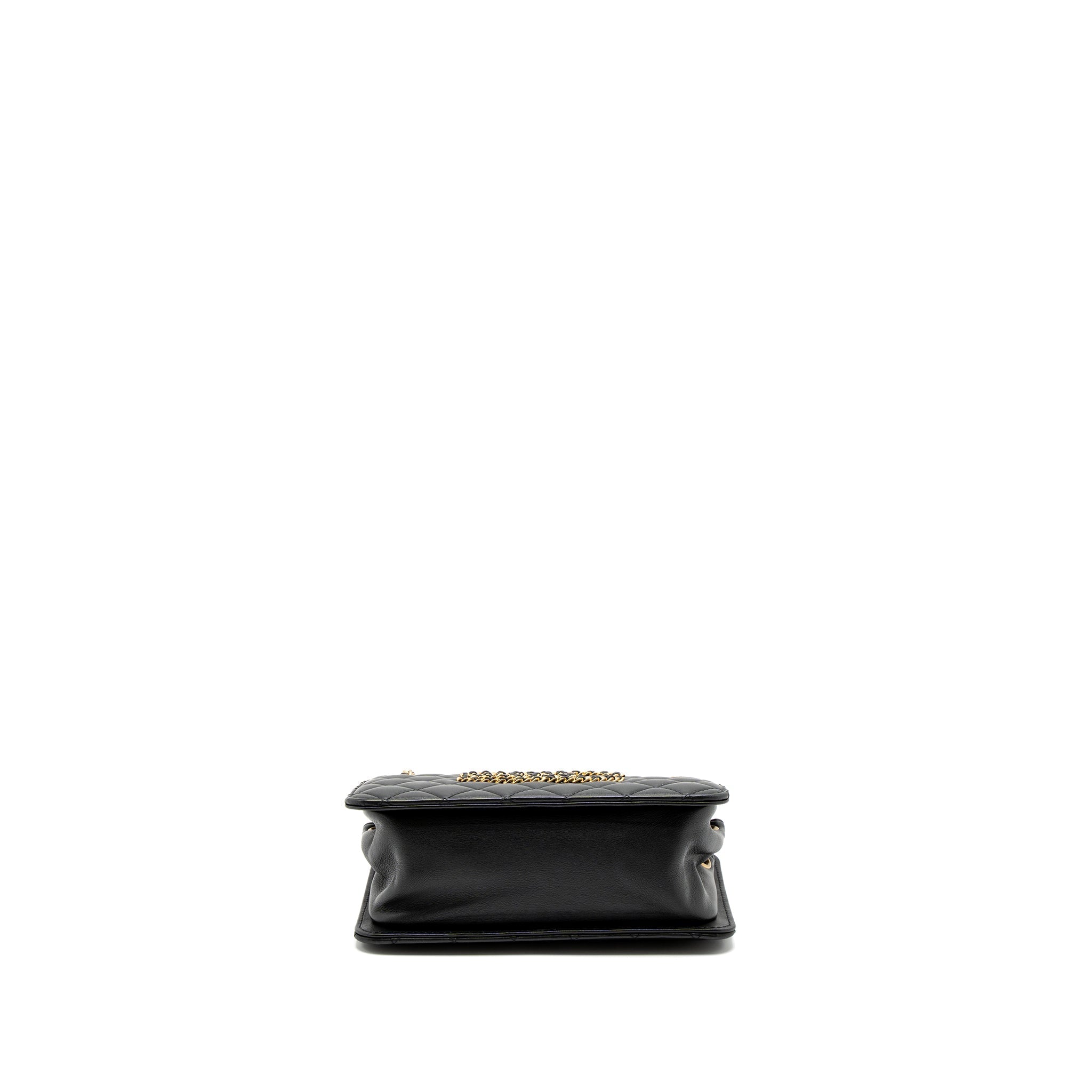Chanel Giant CC Logo Mini Tote Bag Lambskin Black