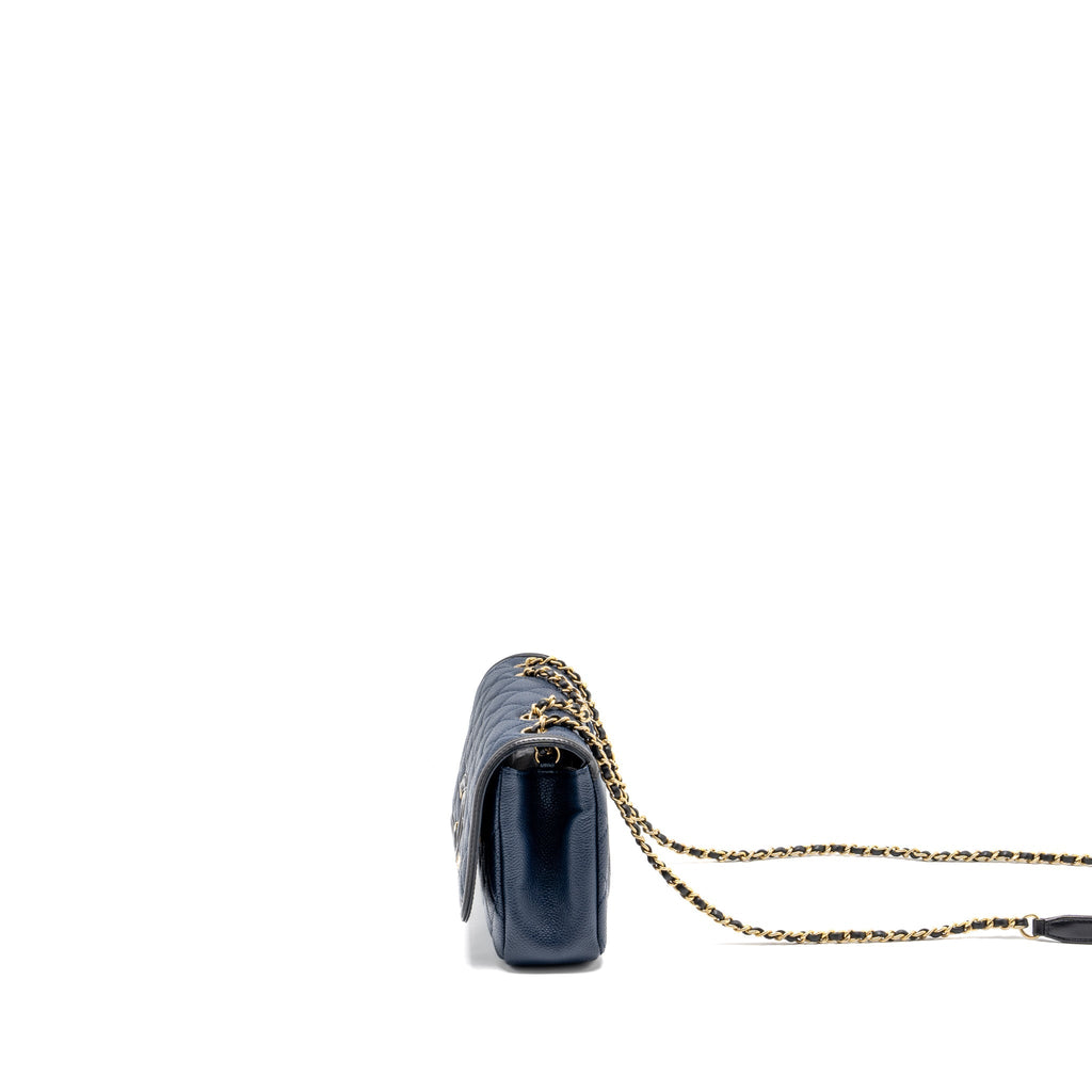 Chanel Filigree flap bag Caviar Navy/black