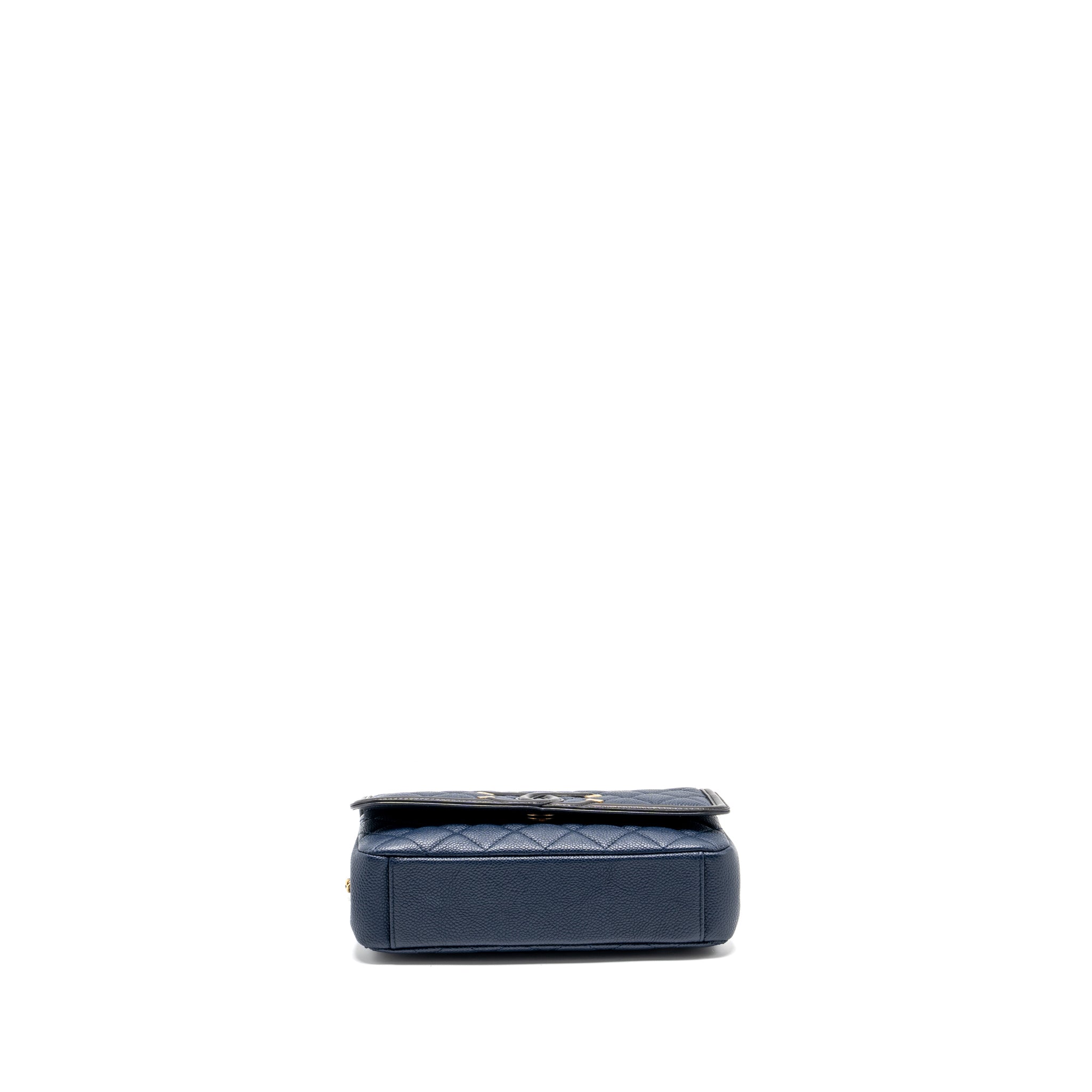 Chanel Filigree flap bag Caviar Navy/black