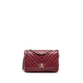Chanel Chevron Flap bag Lambskin dark red