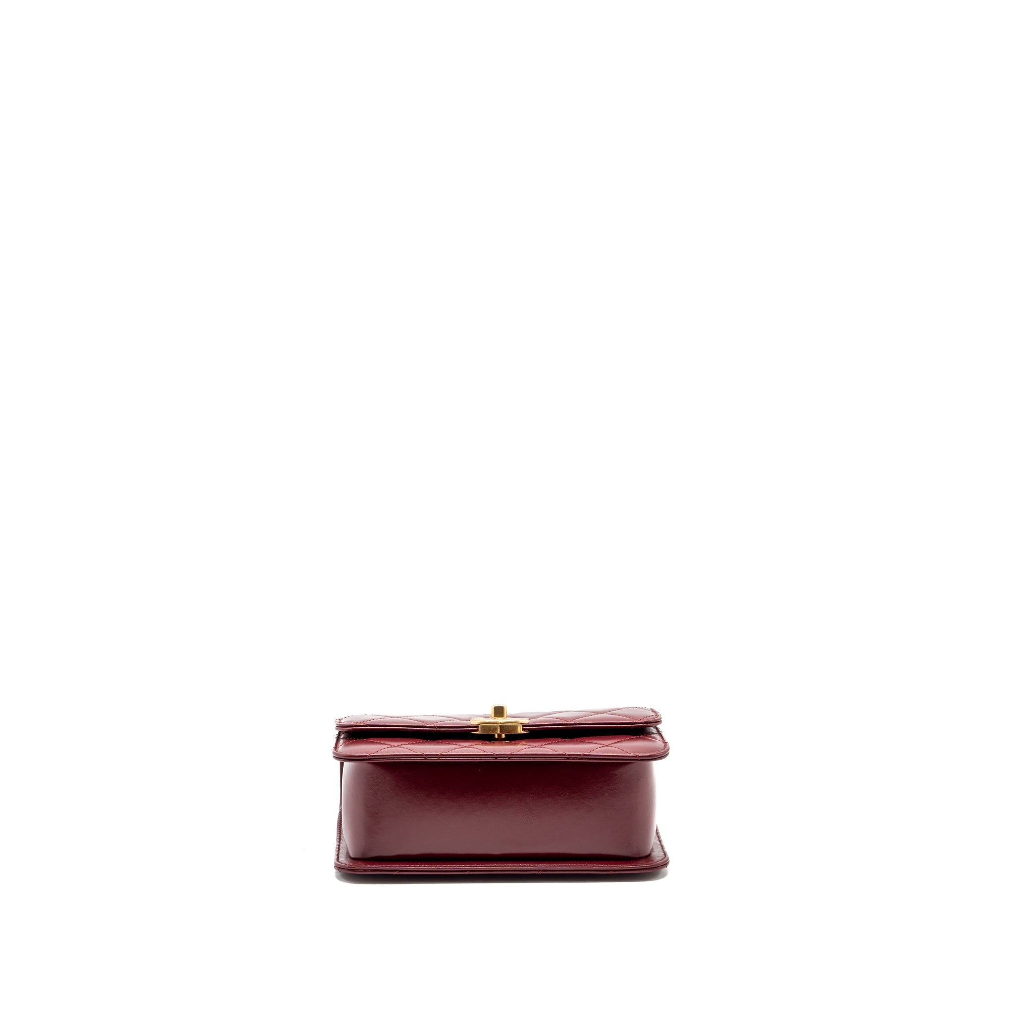 Chanel Gold Crush mini Flap bag Calfskin Red  (microchip)