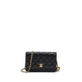 Chanel Pearl Crush Wallet On Chain Lambskin Black Brushed  (Microchip)