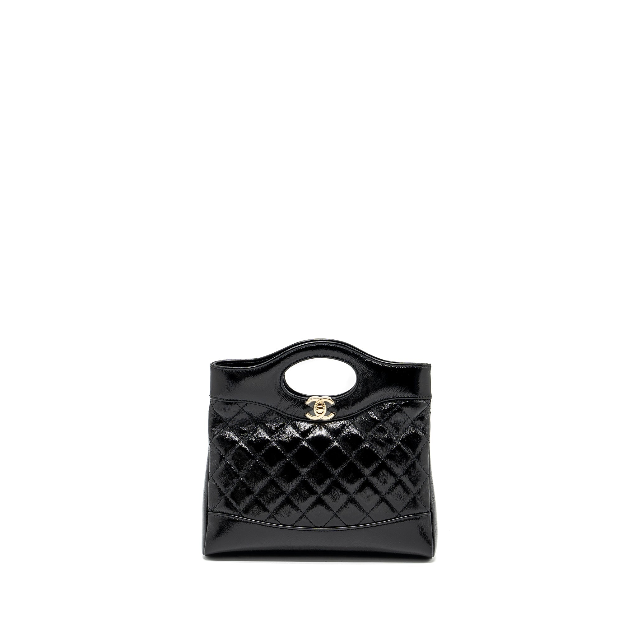 Chanel 24S Mini 31 Bag shiny Lambskin black  (microchip)