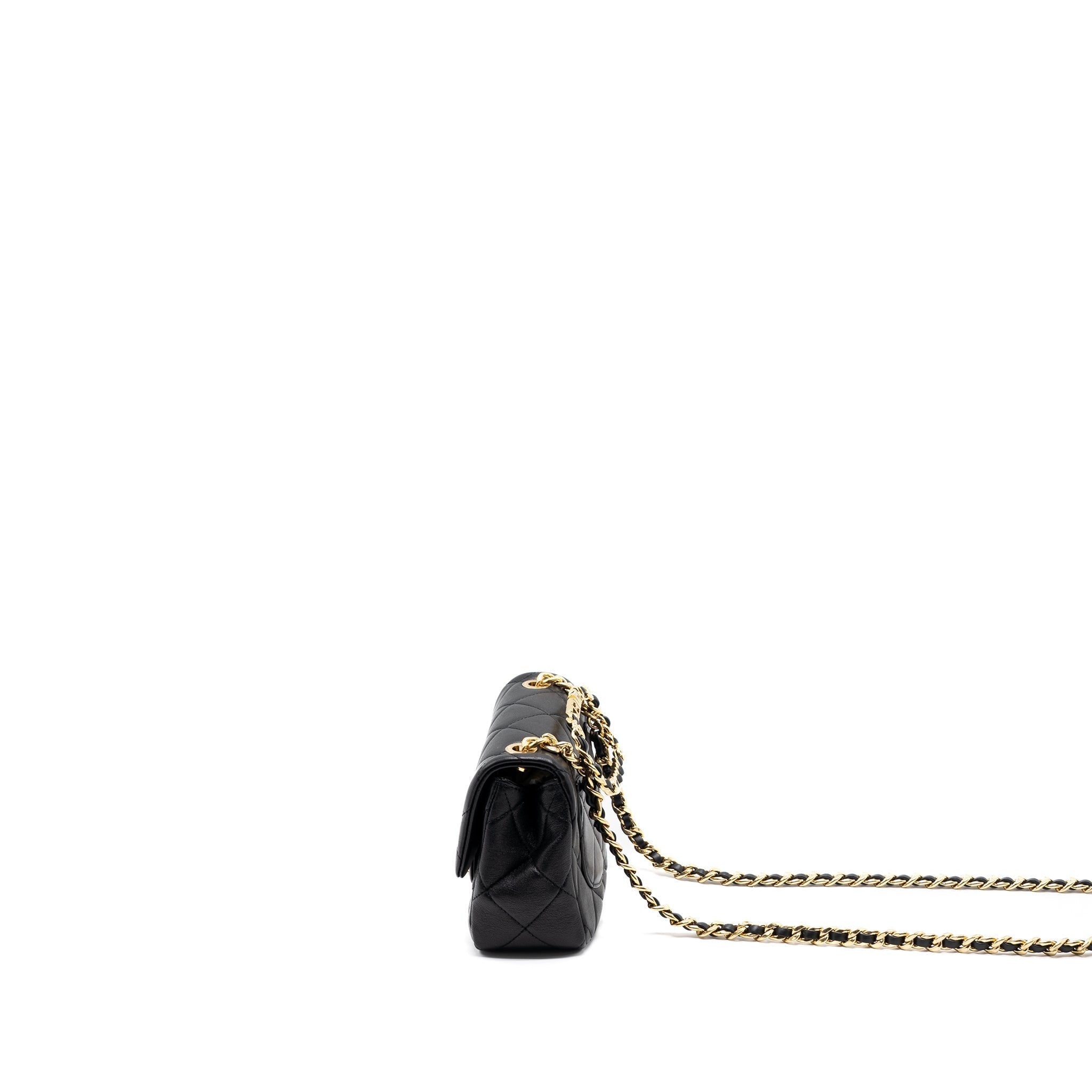 Chanel Round Handle Mini Square Crossbody Bag Lambskin Brushed (Microchip)