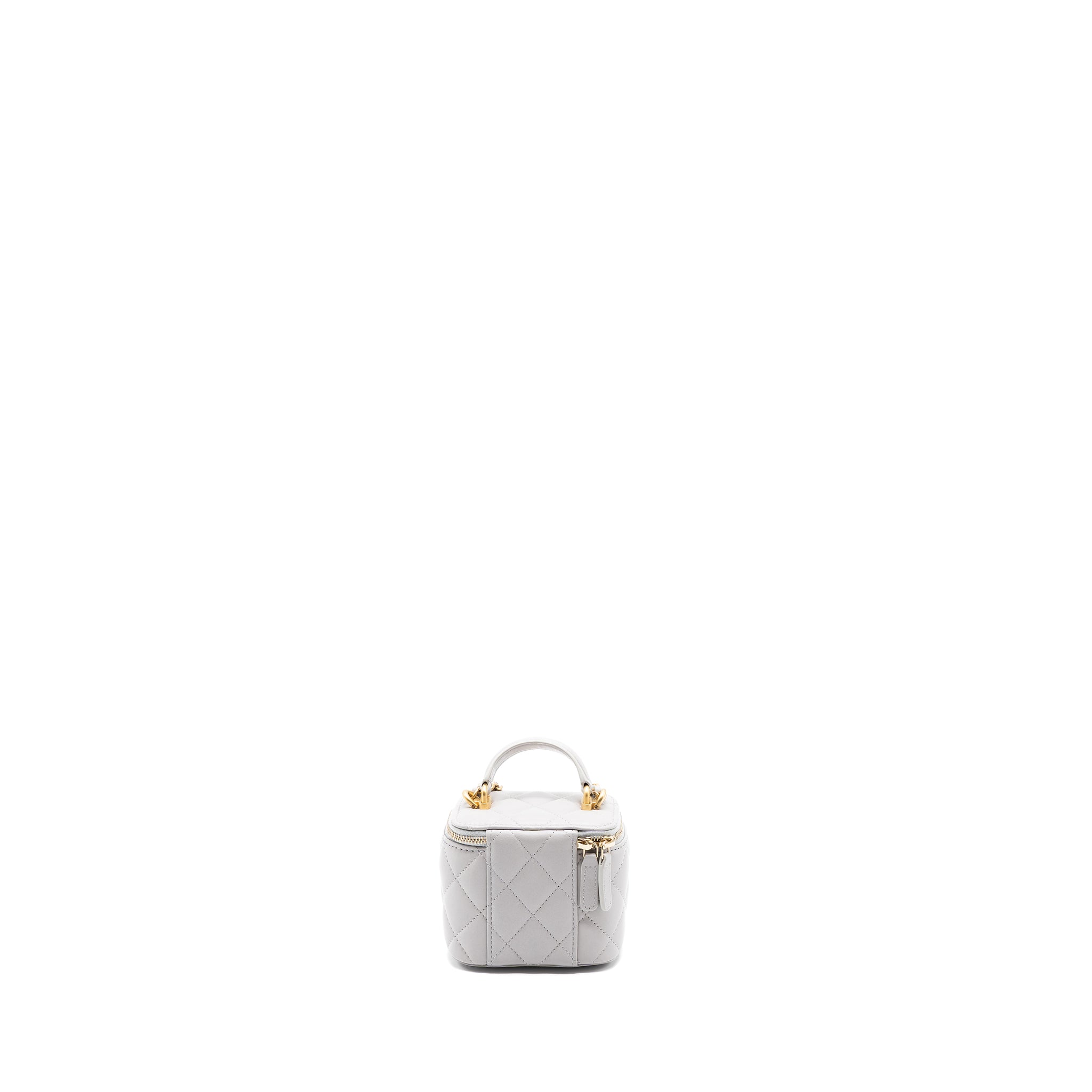 Chanel Top Handle Mini Vanity With Chain Light Grey