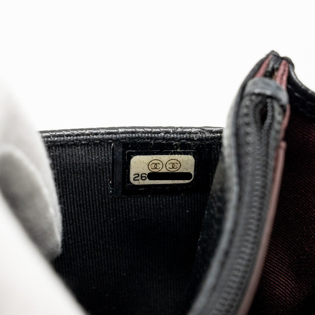 Chanel Classic wallet on chain caviar Black
