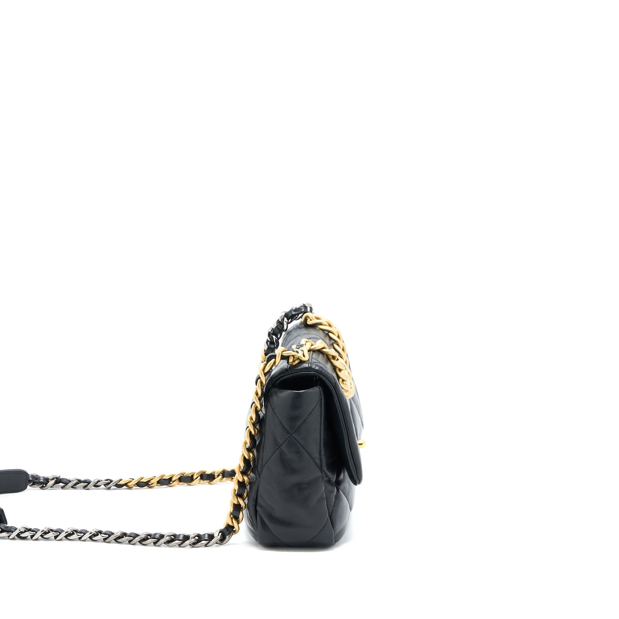 Chanel Small 19 Bag Goatskin Black
