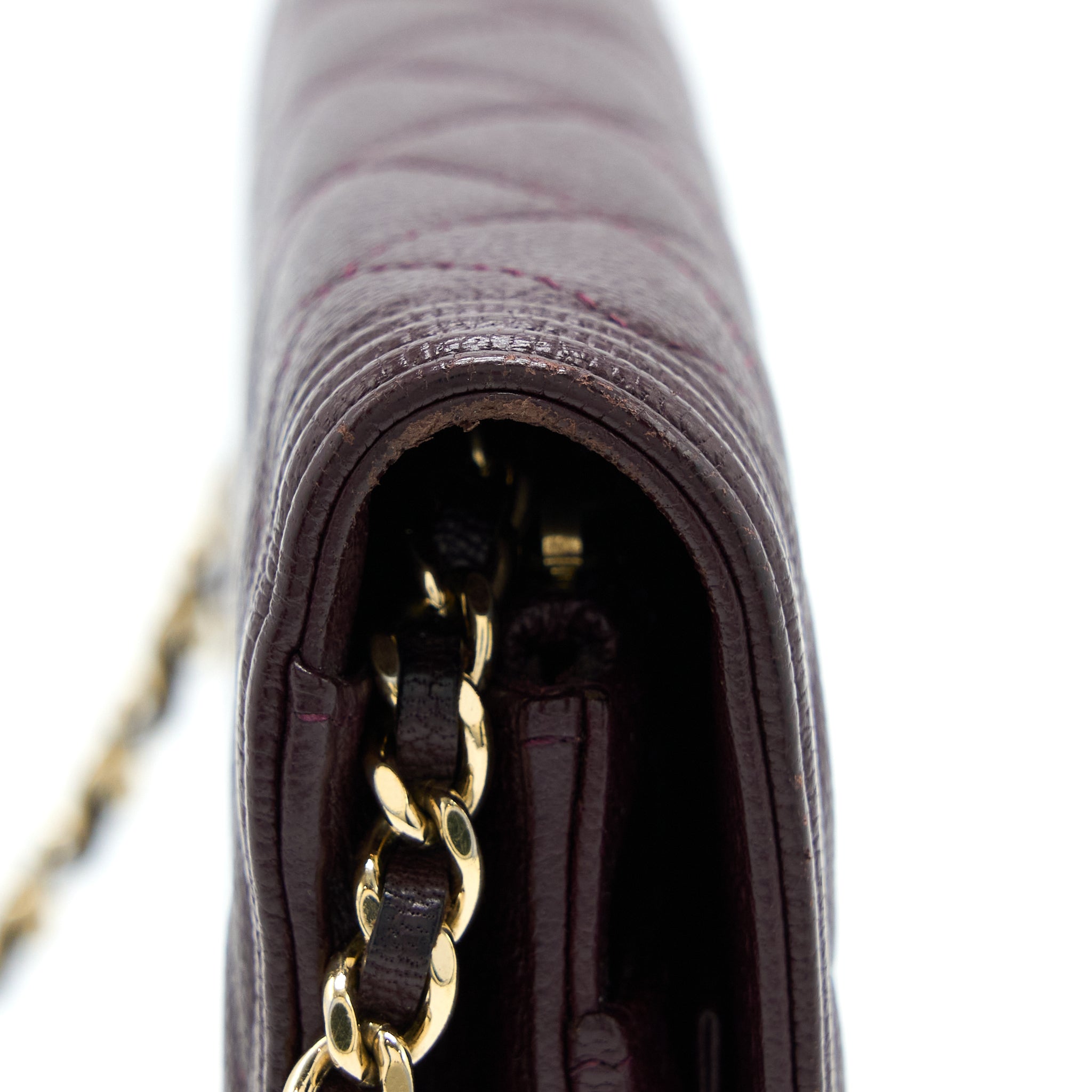 Chanel Boy Wallet on Chain Caviar Burgundy